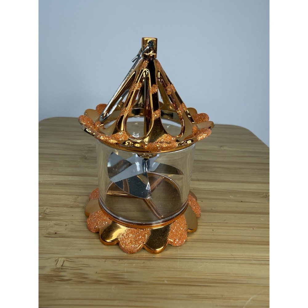 Department 56 Spinner Birdcage Twinkler Plastic Christmas Ornament GOLD Glitter‎